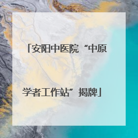 安阳中医院“中原学者工作站”揭牌